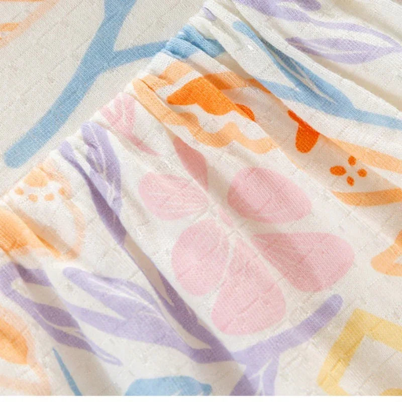 100% Cotton Flutter-Sleeve Dress - Colorful Spring - Bodyfeu