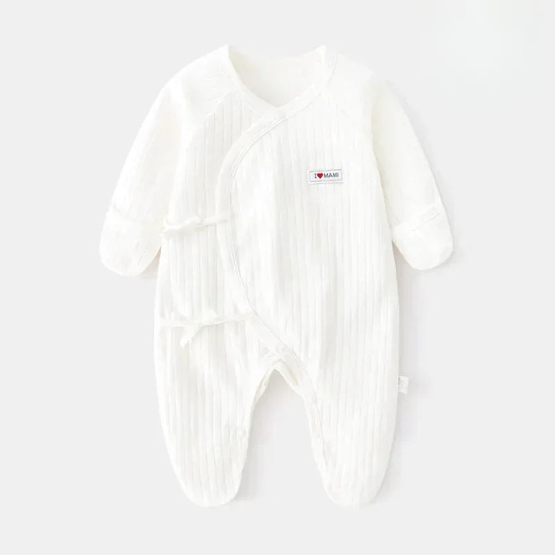 100% Cotton Footed Onesie with Mittens - Yellow - Bodyfeu