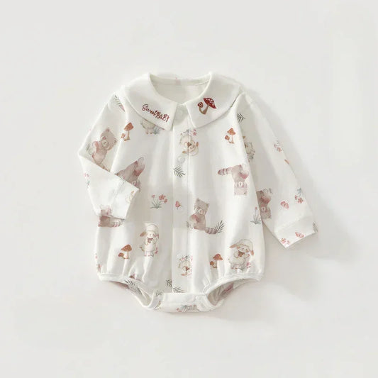 100% Cotton Long Sleeve Bodysuit - Little Crocodile - Bodyfeu