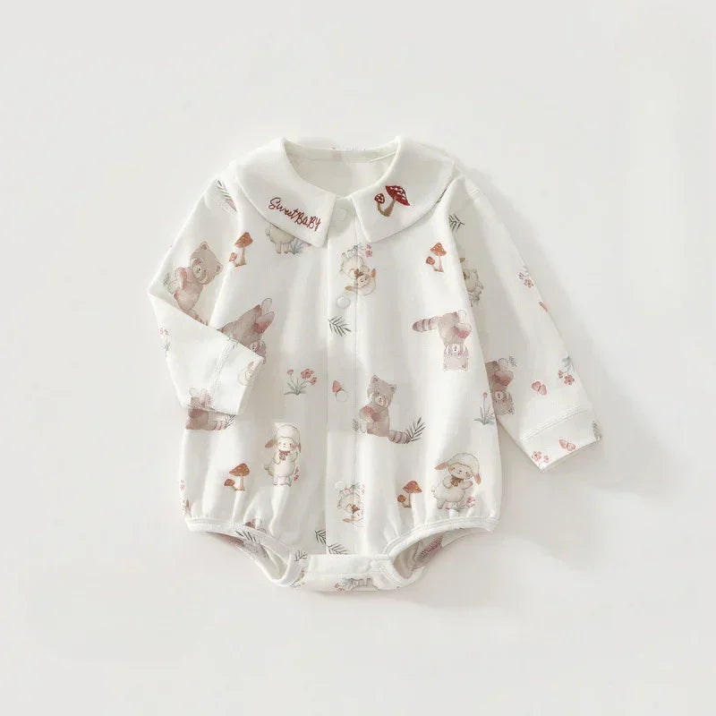 100% Cotton Long Sleeve Bodysuit - Little Crocodile - Bodyfeu