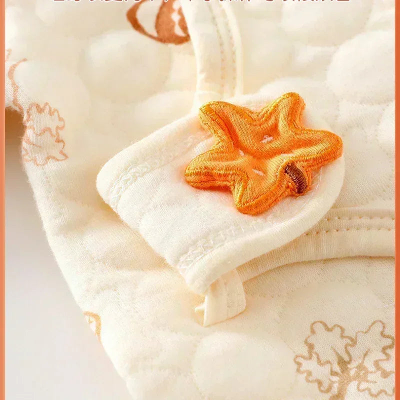 100% Cotton Warm Long Sleeve Romper with Velcro Closure - Bear - Bodyfeu