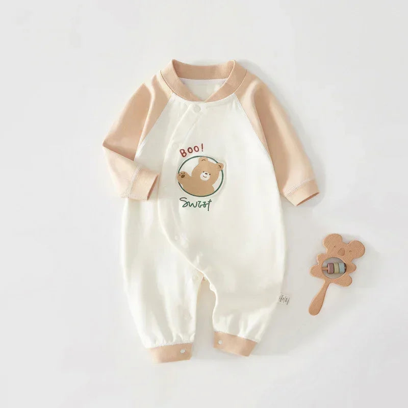 100% Cotton Long Sleeve Romper - Brown Dog - Bodyfeu