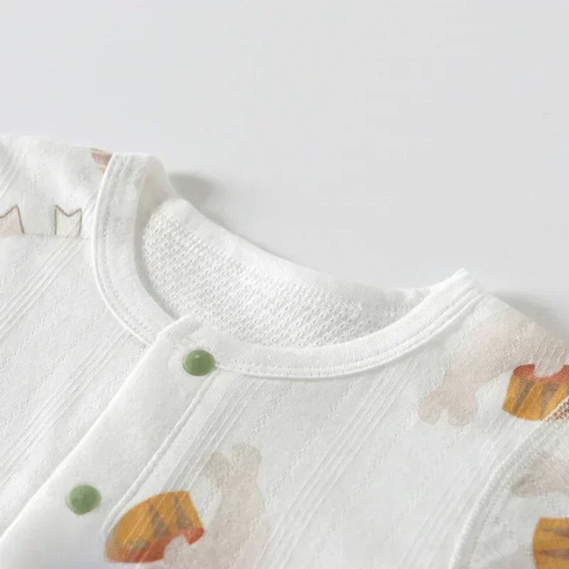 100% Cotton Short Sleeve Romper - Cute Squirrel - Bodyfeu