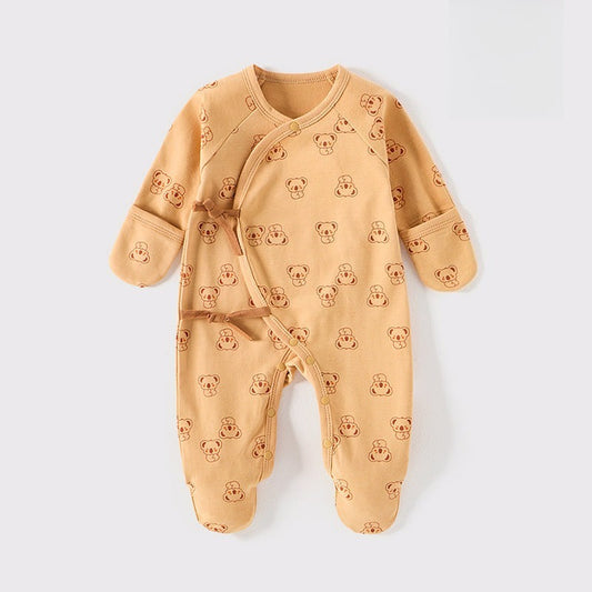 100% Cotton Footed Onesie with Mittens - Koala