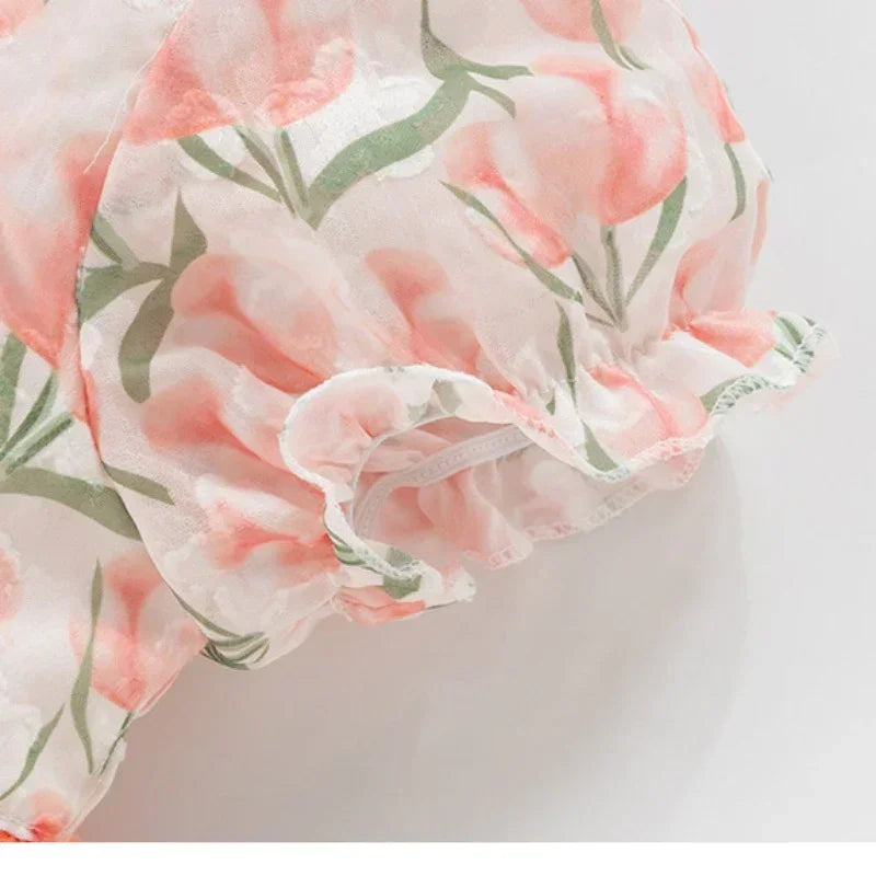 Cotton Short-Sleeve Princess Dress - Yellow Tulip - Bodyfeu