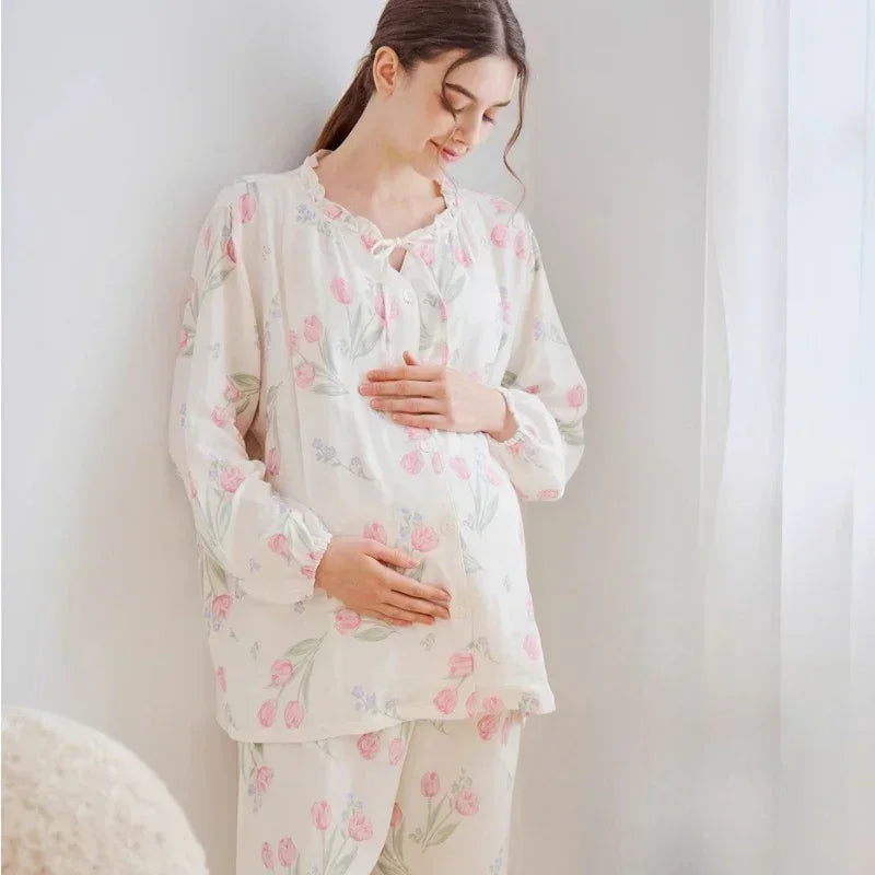 Bodyfeu Muslin Button-Up Maternity & Nursing Pajama - Morning Glory - Bodyfeu