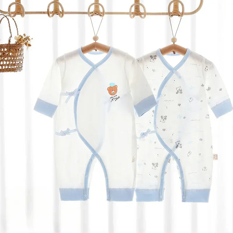 [2-Piece Set] 100% Cotton Long Sleeve Romper - Yellow Bear - Bodyfeu