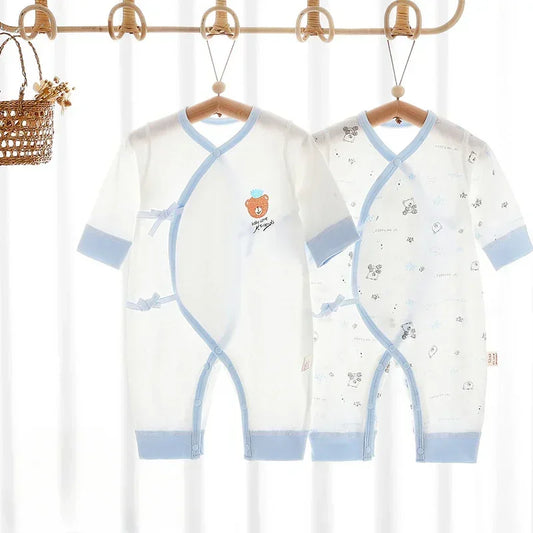 [2-Piece Set] 100% Cotton Long Sleeve Romper - Yellow Bear - Bodyfeu