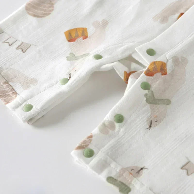 100% Cotton Short Sleeve Romper - Cute Squirrel - Bodyfeu