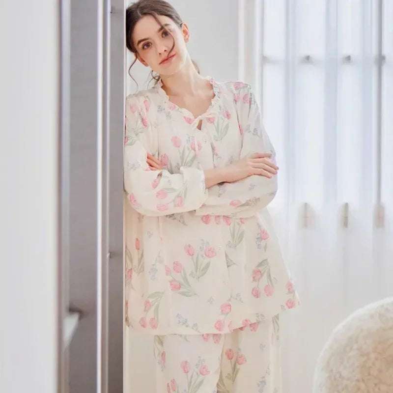 Bodyfeu Muslin Button-Up Maternity & Nursing Pajama - Morning Glory - Bodyfeu