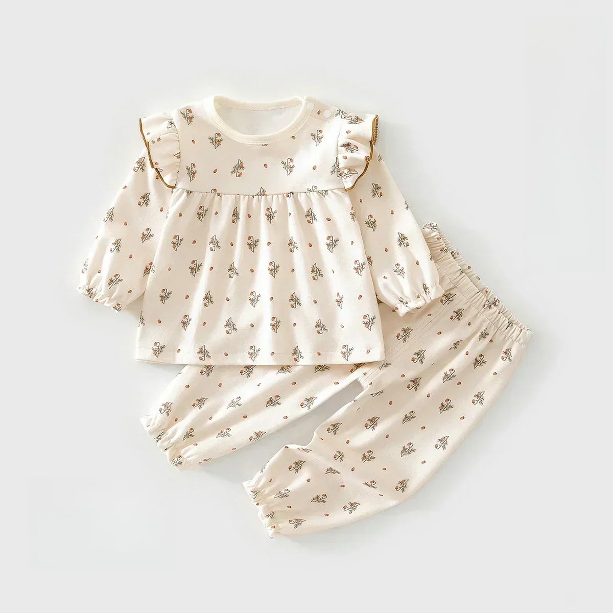 100% Cotton Long Sleeve Top & Pants Set - Fairy Garden