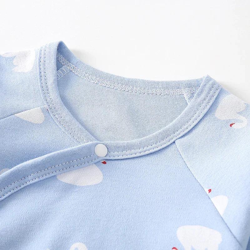 100% Cotton Footed Onesie with Mittens - Pink Swan - Bodyfeu