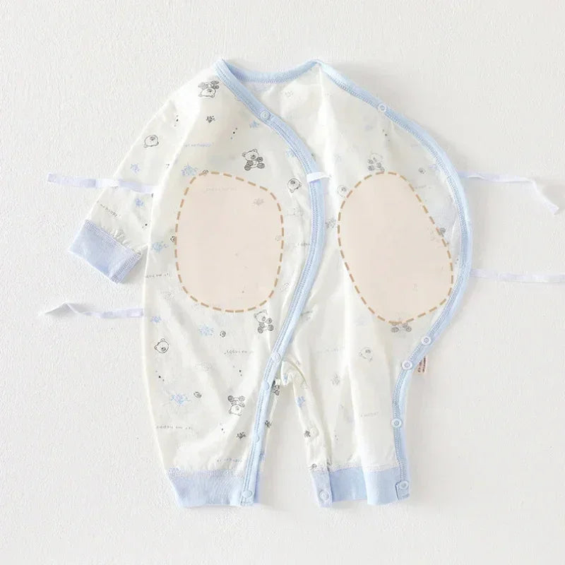 [2-Piece Set] 100% Cotton Long Sleeve Romper - Yellow Bear - Bodyfeu