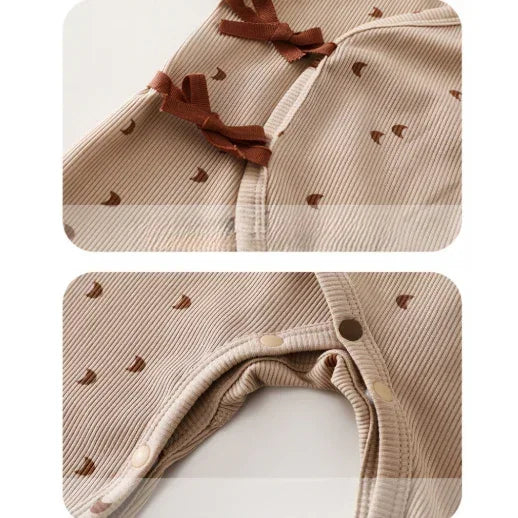 Cotton Long Sleeve Kimono Romper - Cute Stripe - Bodyfeu