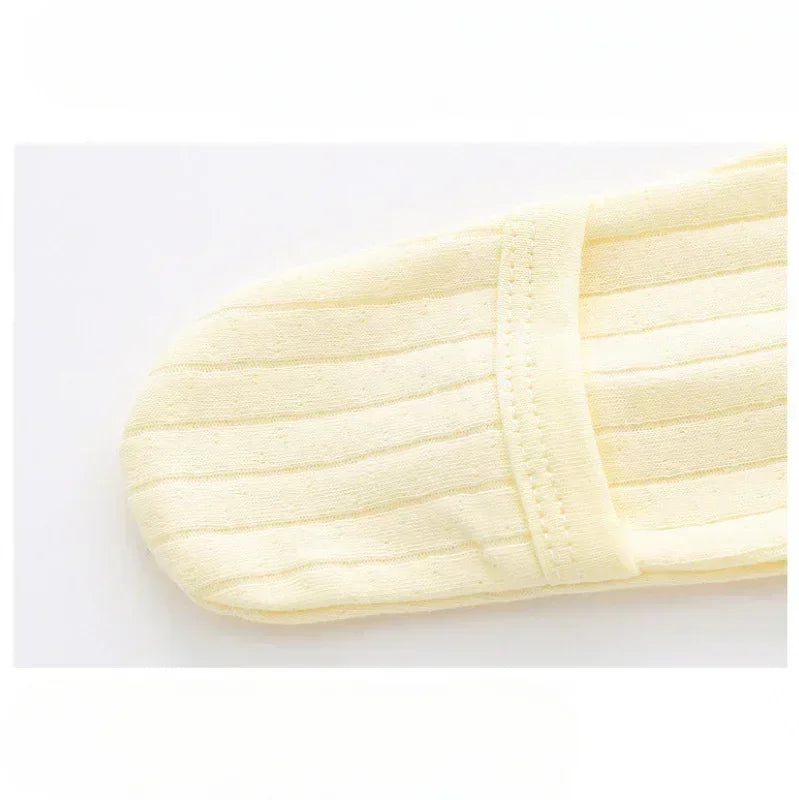 100% Cotton Footed Onesie with Mittens - Yellow - Bodyfeu