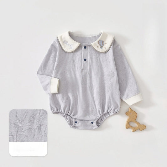 100% Cotton Long Sleeve Pullover Bodysuit - Blue Fire Ballon