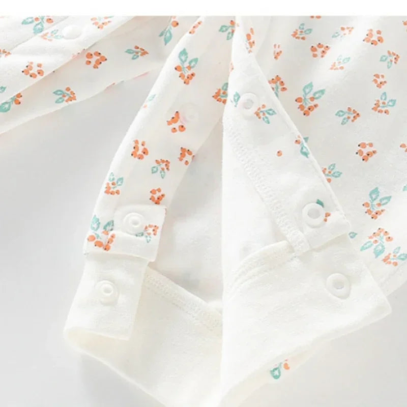 100% Cotton Long Sleeve Wrap Romper - Floral - Bodyfeu