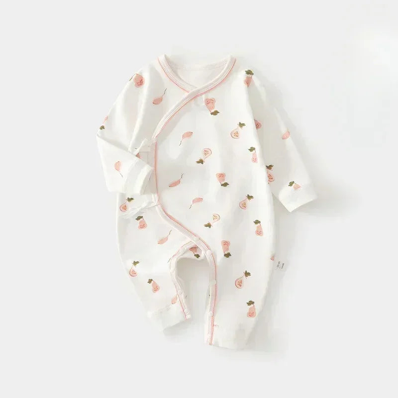 100% Cotton Long Sleeve Romper - Pink Pear - Bodyfeu