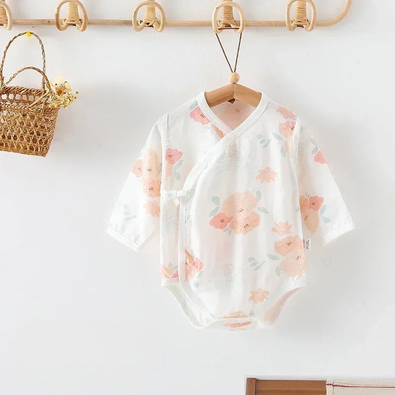 Cotton & Bamboo Muslin Long Sleeve Bodysuit - Sweet Pear - Bodyfeu