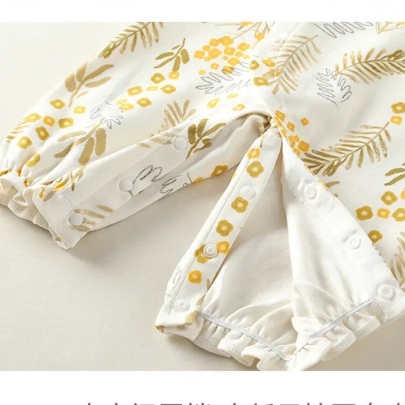 100% Cotton Long Sleeve Floral Romper - Monet Garden - Bodyfeu