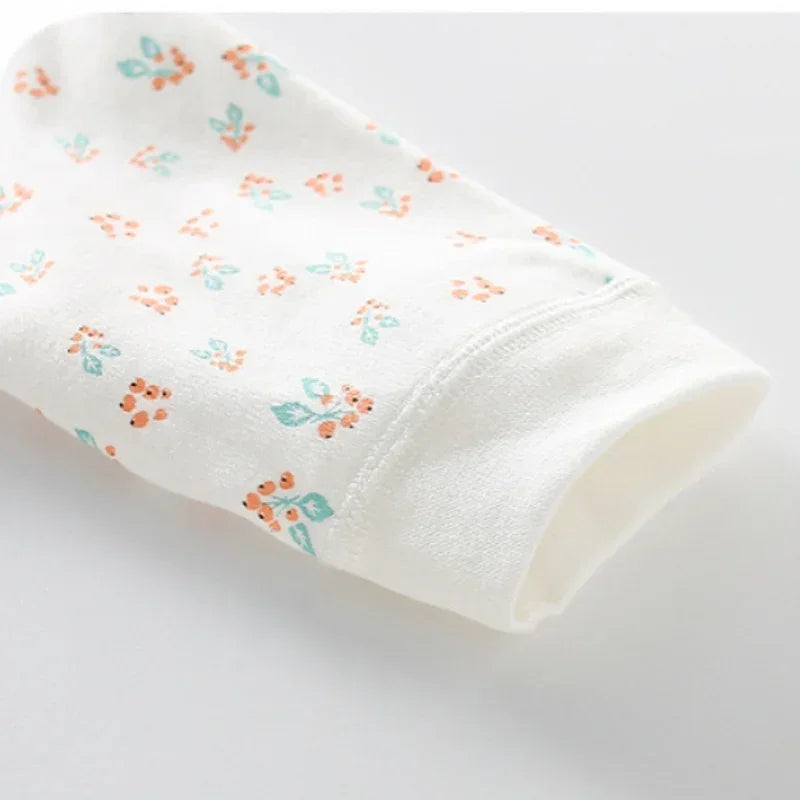 100% Cotton Long Sleeve Wrap Romper - Floral - Bodyfeu