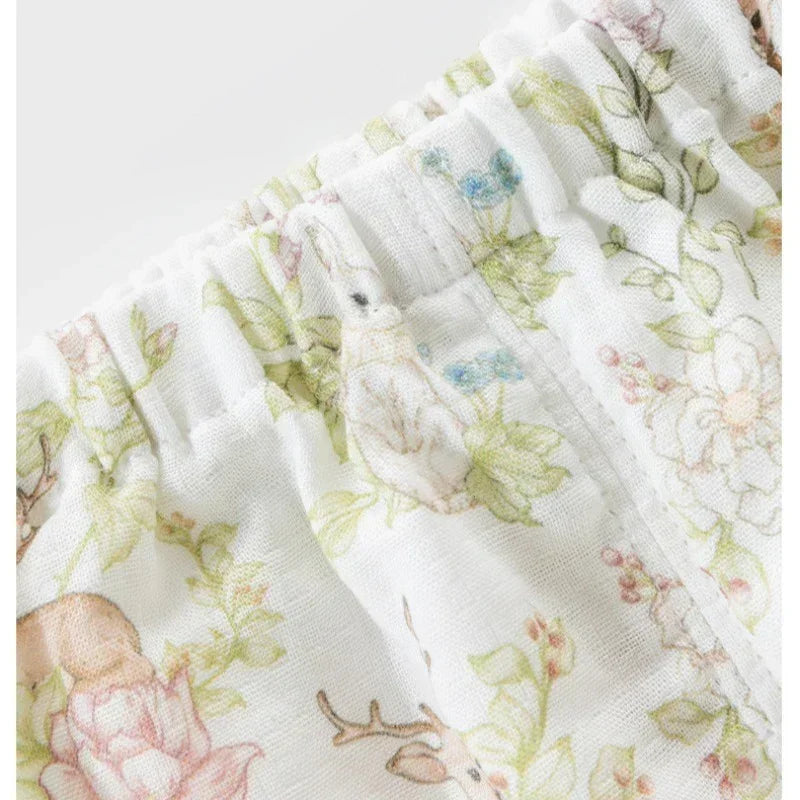 Cotton Short-Sleeve Top & Pants Set - Spring Branches - Bodyfeu