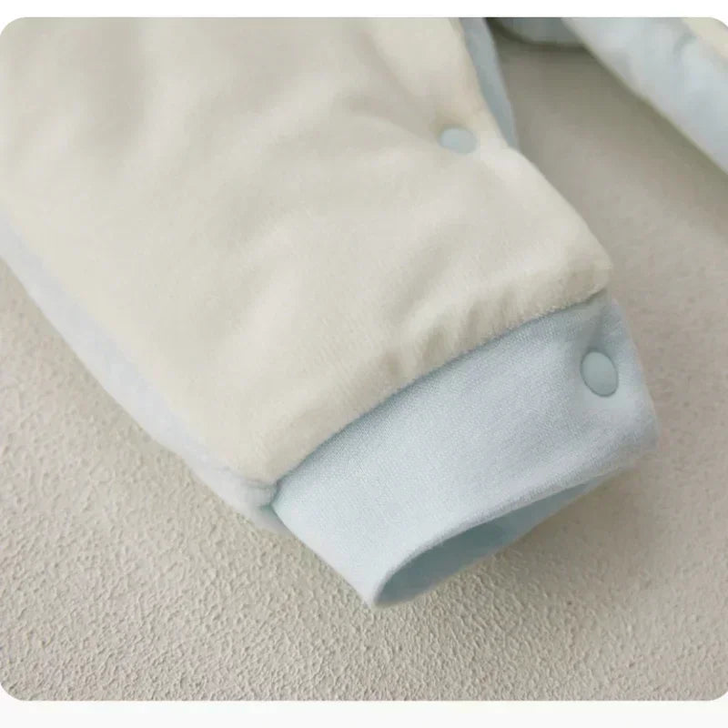 100% Cotton Extra Warm Long Sleeve Quilted Romper - Yellow Bear - Bodyfeu