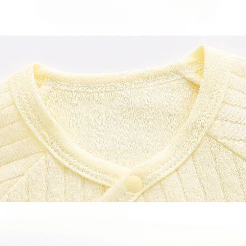 100% Cotton Footed Onesie with Mittens - Yellow - Bodyfeu