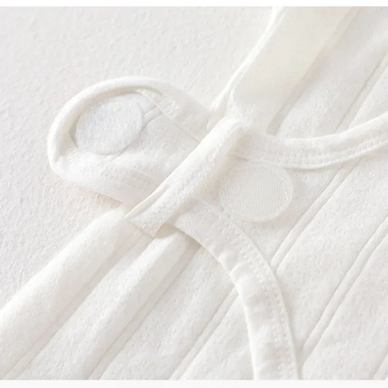 100% Cotton Long Sleeve Romper with Velcro Closure - Blue Flower - Bodyfeu