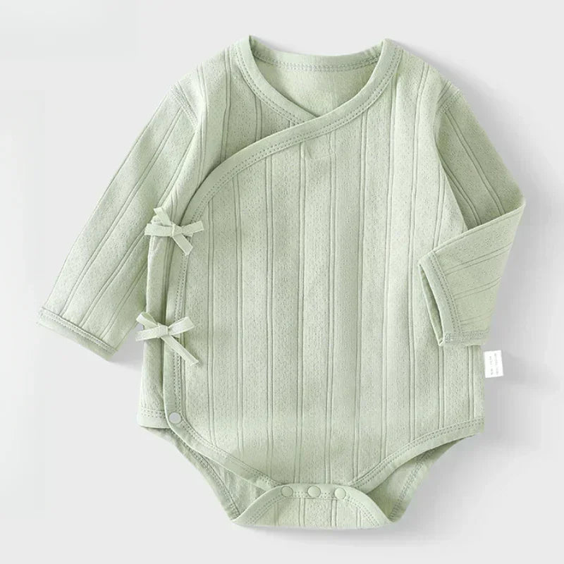 100% Cotton Long Sleeve Kimono Bodysuit - Brown - Bodyfeu