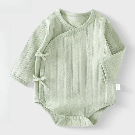 100% Cotton Long Sleeve Kimono Bodysuit - Brown - Bodyfeu