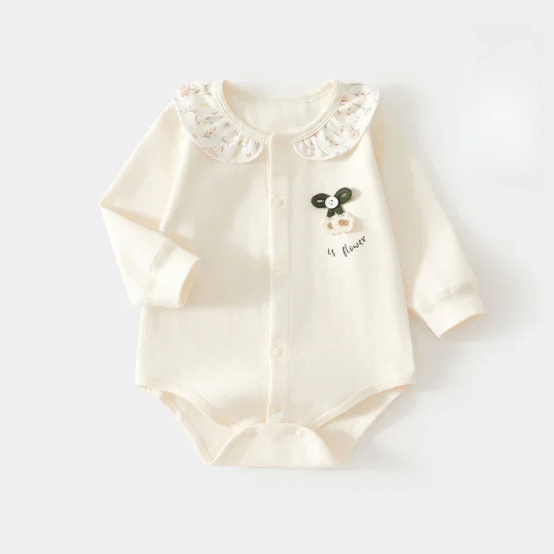 Cotton Long Sleeve Snap-Up Bodysuit - Little Flower - Bodyfeu