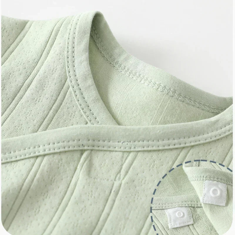 100% Cotton Long Sleeve Kimono Bodysuit - Brown - Bodyfeu