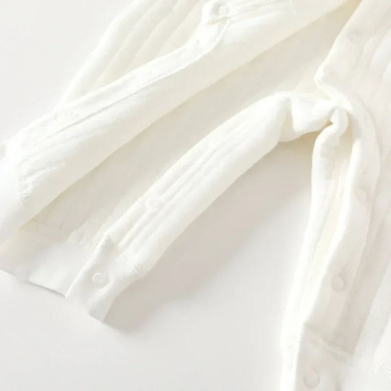 100% Cotton Warm Long Sleeve Snap-Up Romper - Pink Bear - Bodyfeu