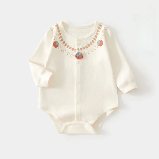 Cotton Long Sleeve Snap-Up Bodysuit - Little Flower - Bodyfeu