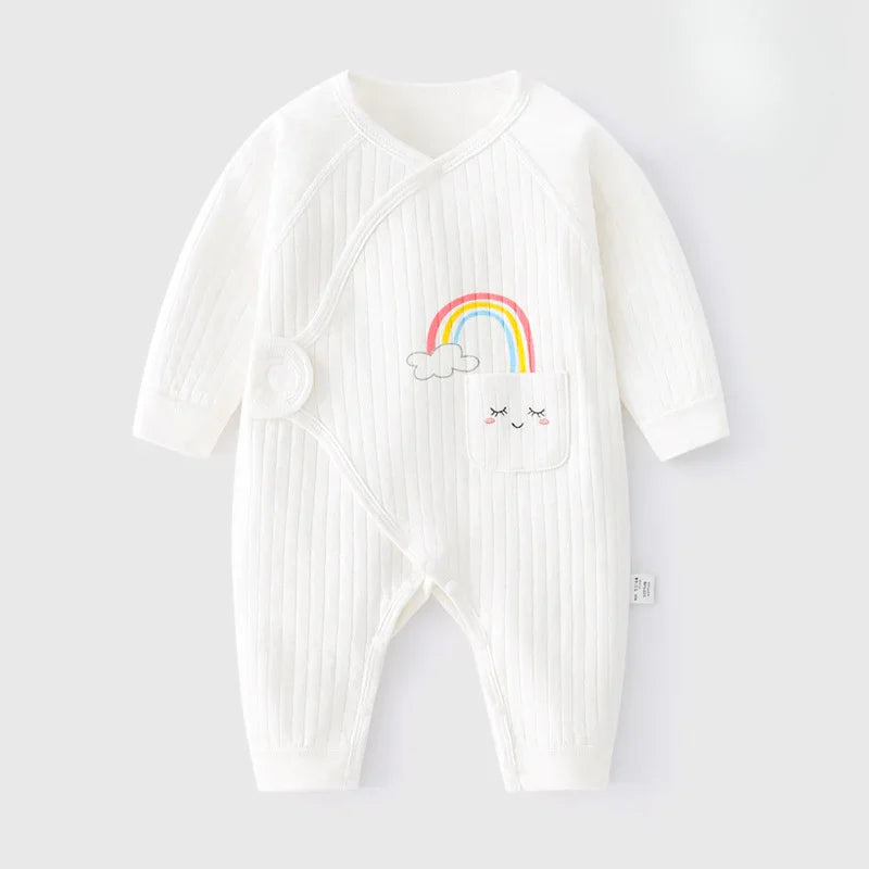 100% Cotton Long Sleeve Romper with Velcro Closure - Tiger - Bodyfeu