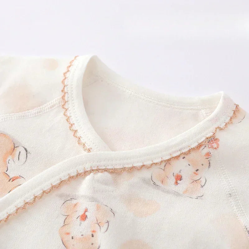 100% Cotton Long Sleeve Kimono Romper - Bunny & Bicycle - Bodyfeu