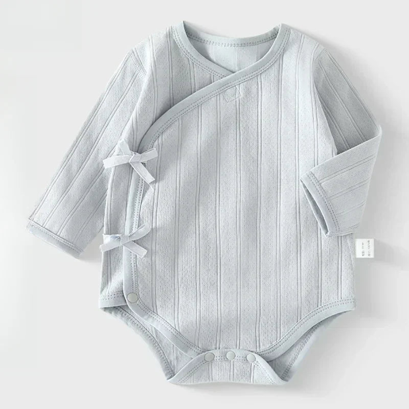 100% Cotton Long Sleeve Kimono Bodysuit - Brown - Bodyfeu