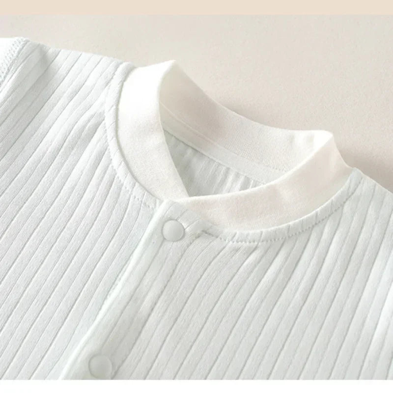 100% Cotton Long Sleeve Snap-Up Romper - Yellow Bear - Bodyfeu