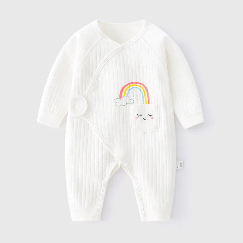 100% Cotton Long Sleeve Romper with Velcro Closure - Tiger - Bodyfeu