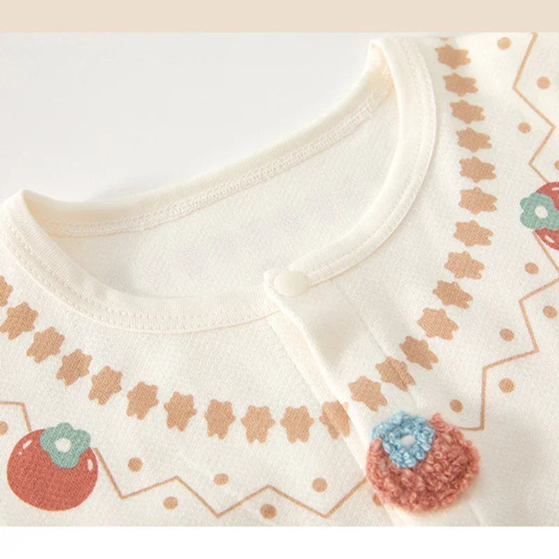 Cotton Long Sleeve Snap-Up Bodysuit - Little Flower - Bodyfeu