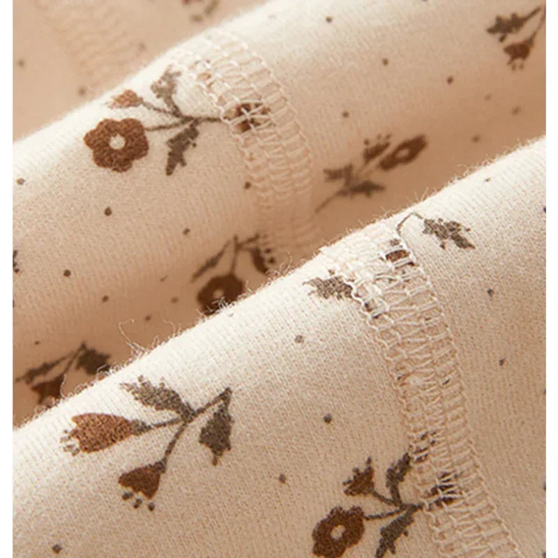 100% Cotton Long Sleeve Top & Pants Set - Brown Plaid - Bodyfeu