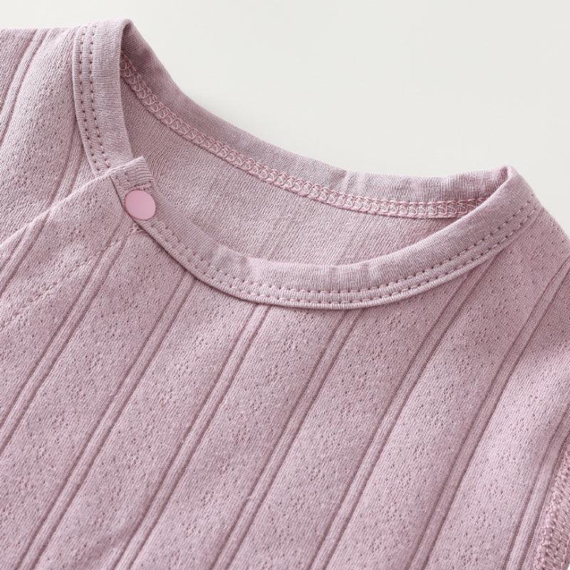 100% Cotton Long Sleeve Side-Snap Romper - Brown - Bodyfeu