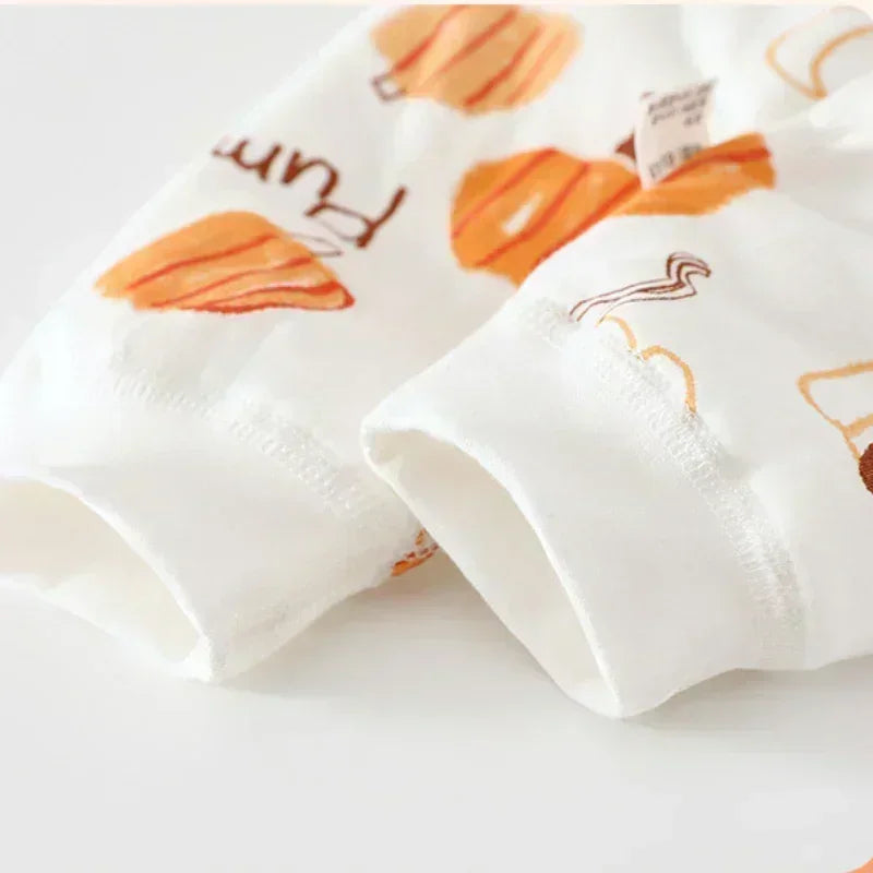 100% Cotton Long Sleeve Quilted Romper - Halloween with Pumpkin - Bodyfeu