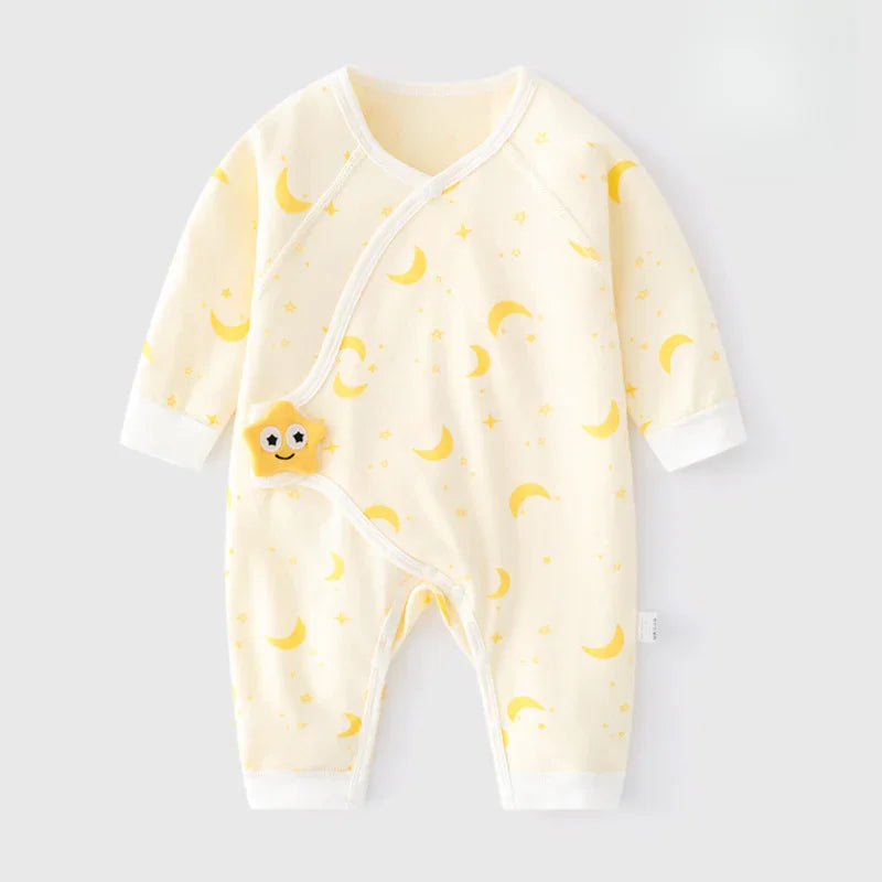 100% Cotton Long Sleeve Romper with Velcro Closure - Tiger - Bodyfeu