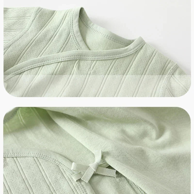 100% Cotton Long Sleeve Kimono Bodysuit - Brown - Bodyfeu