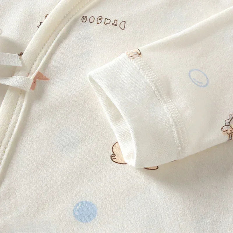 100% Cotton Long Sleeve Kimono Bodysuit - Sika Deer - Bodyfeu