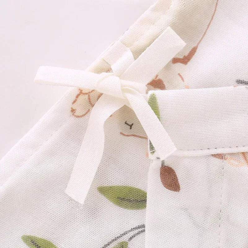 Cotton & Bamboo Muslin Short Sleeve Romper - Goose - Bodyfeu