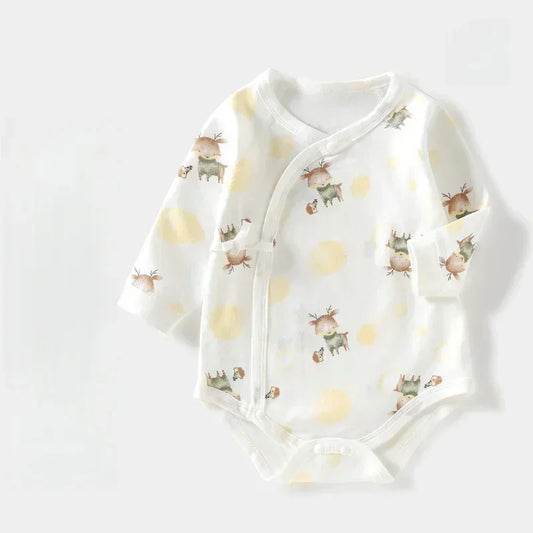 100% Cotton Long Sleeve Kimono Bodysuit - Sika Deer - Bodyfeu