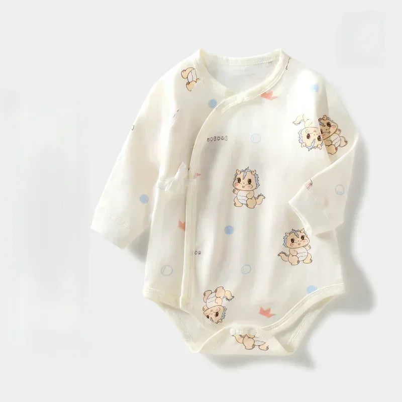 100% Cotton Long Sleeve Kimono Bodysuit - Sika Deer - Bodyfeu